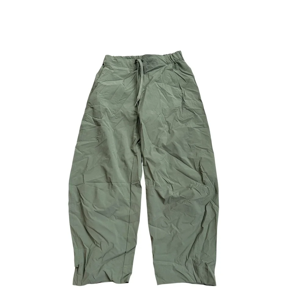 Everlane Olive Green Barrel Leg Pull On Utility Pants Womens Small Drawstring - Picture 1 of 4